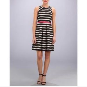 Eliza j. Black/white dress pink belt